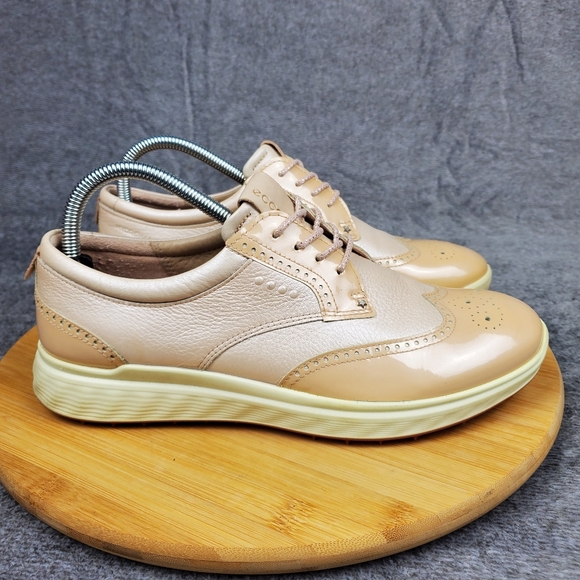 Ecco Shoes Ecco Sclassic Hydromax Golf Shoes Womens 8 W Rose Dust Pearl Spikeless Wingtip